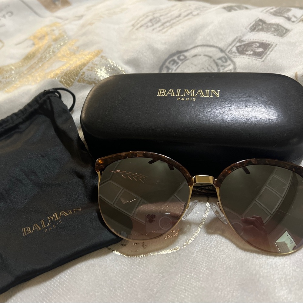 Balmain Brown and Gold Sunglasses